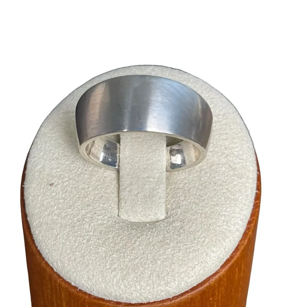 Sterling Silver 925 Marked ‘EWA’ Wide Band Ring 8.2g Size 6